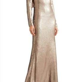 Naeem Khan Gold Sequin Gown — image 1