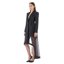Alexander Mcqueen Tuxedo Jacket Dress With Sheer Details — image 7