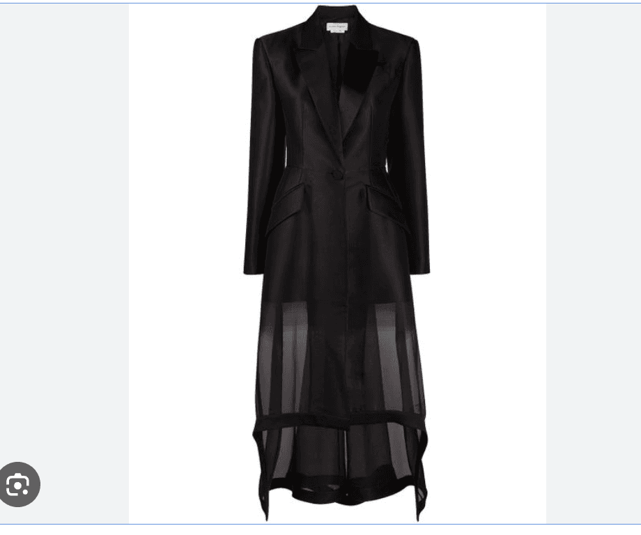 Alexander Mcqueen Tuxedo Jacket Dress With Sheer Details