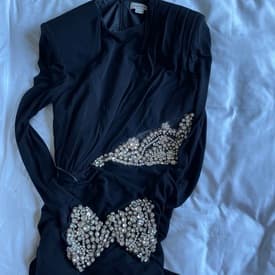 Alexander Mcqueen Black Gown With Embellished Details — image 1