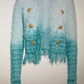 Balmain Blue Gradient Tweed Jacket And Dress — image 1