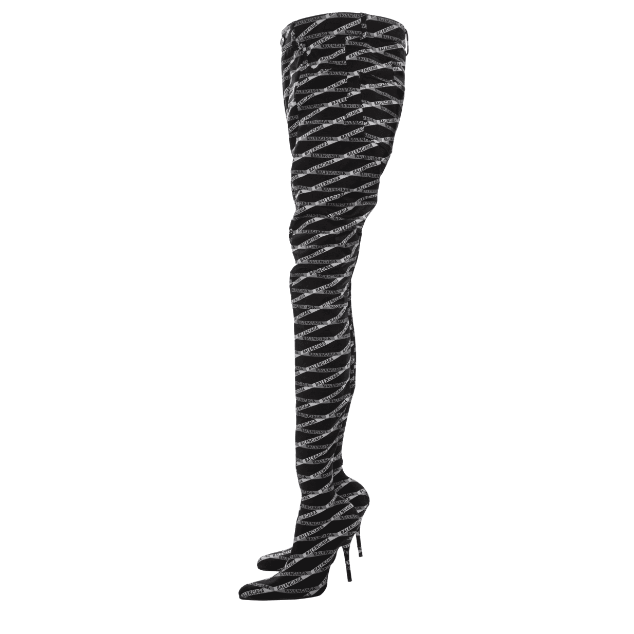 Balenciaga 2018 Monogrammed Pantashoes Sock Boots