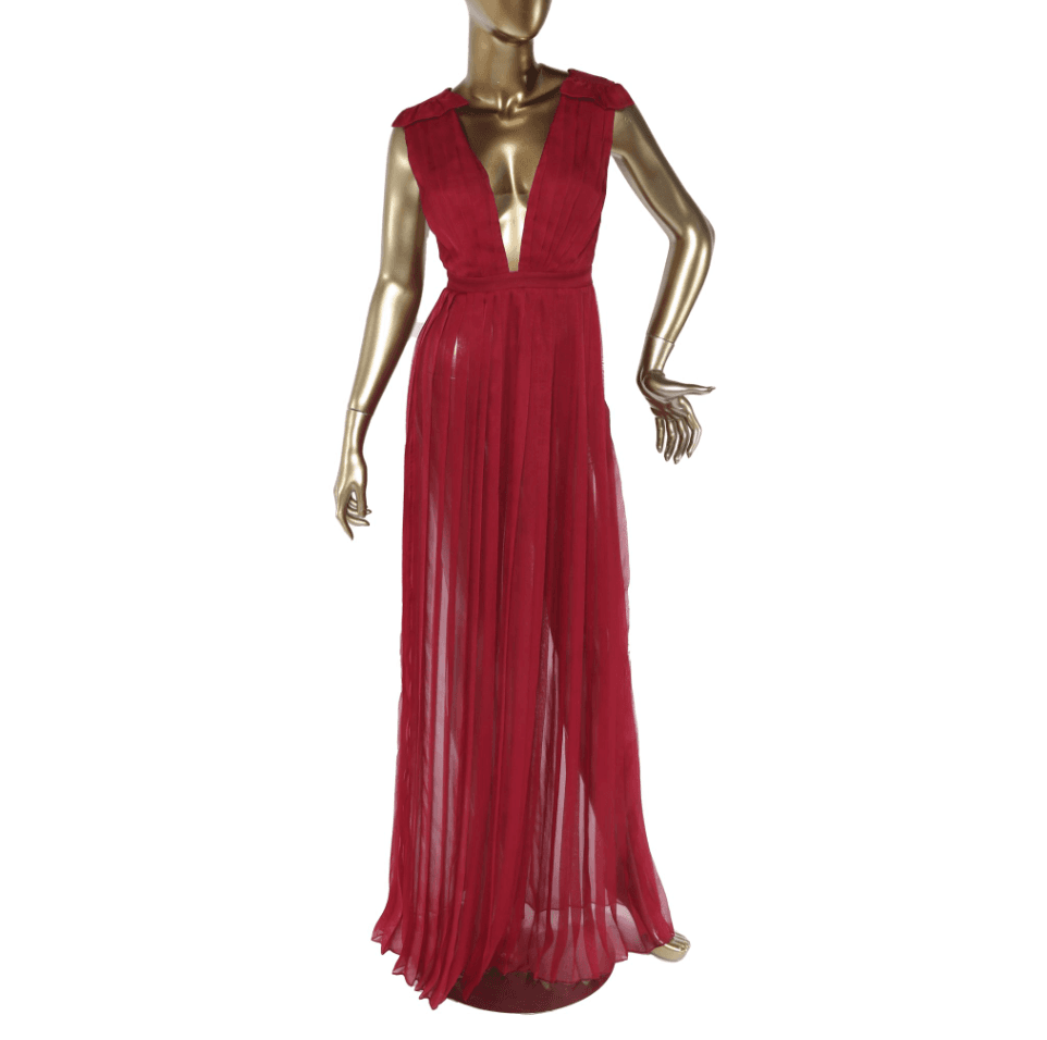 Raquel Diniz Plunge Neckline Long Dress