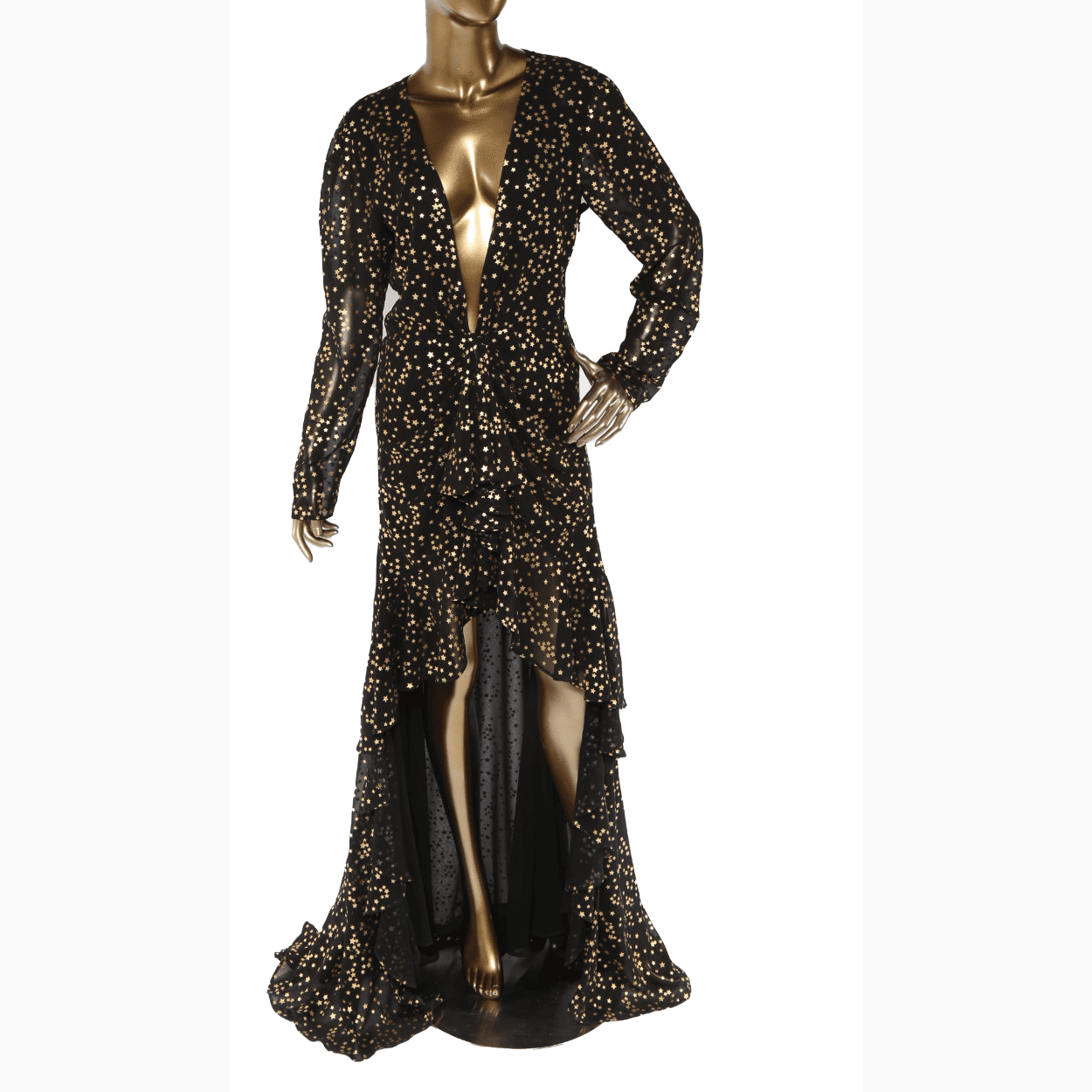 Attico Long Sleeve Star Gown