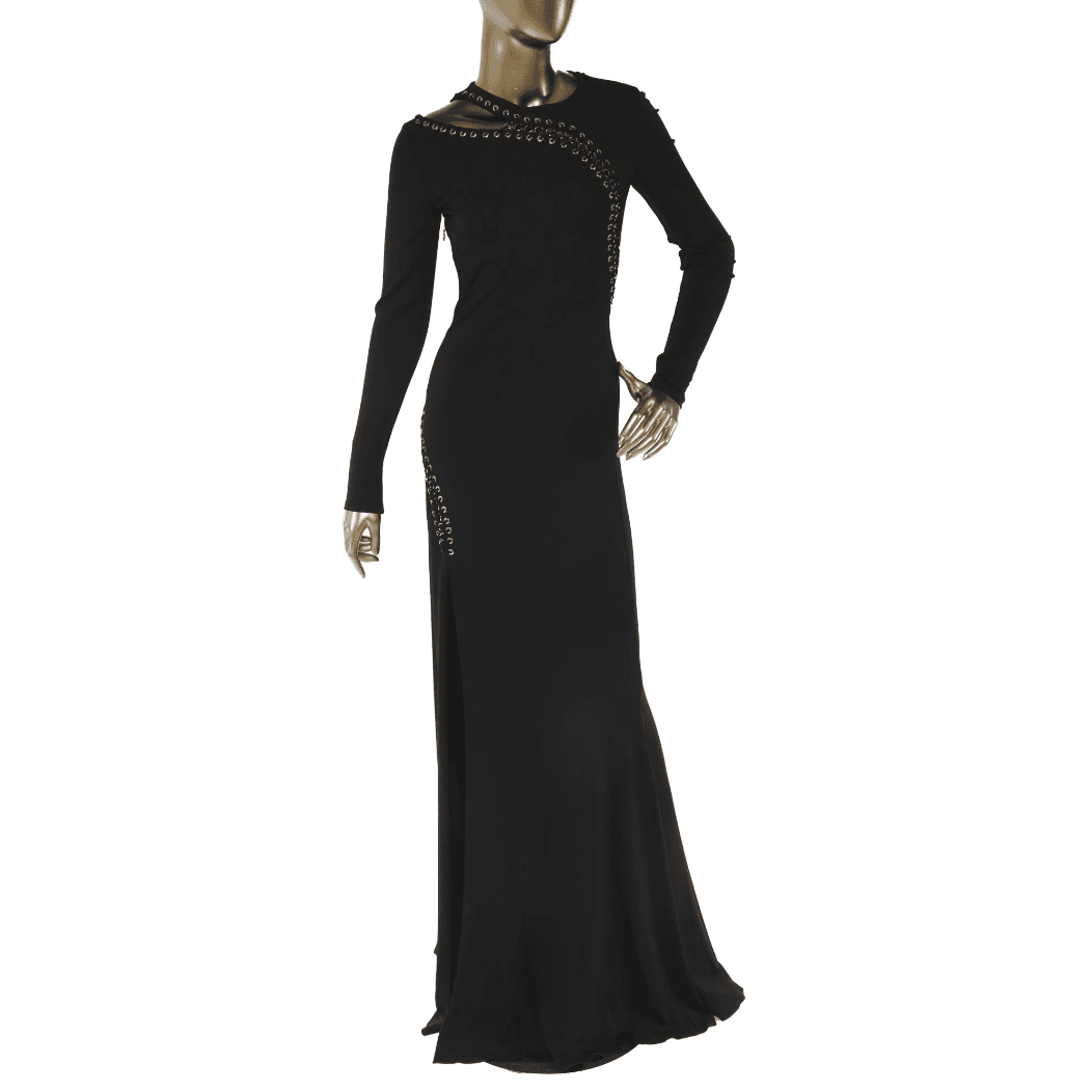Emilio Pucci Long Sleeve Gown With Lace-up Detail