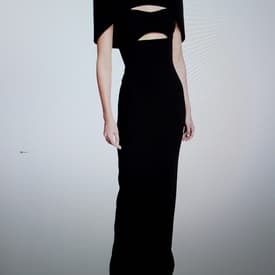 Brandon Maxwell Bustier Cutout Cape-detail Gown — image 1