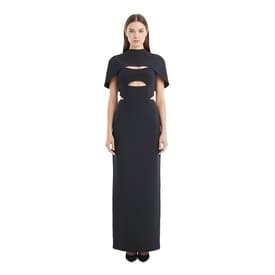 Brandon Maxwell Bustier Cutout Cape-detail Gown — image 3