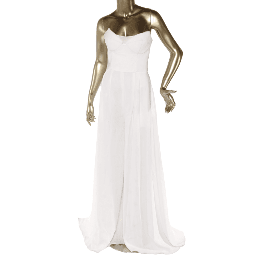 Brandon Maxwell Corseted Jumpsuit With Circle Print