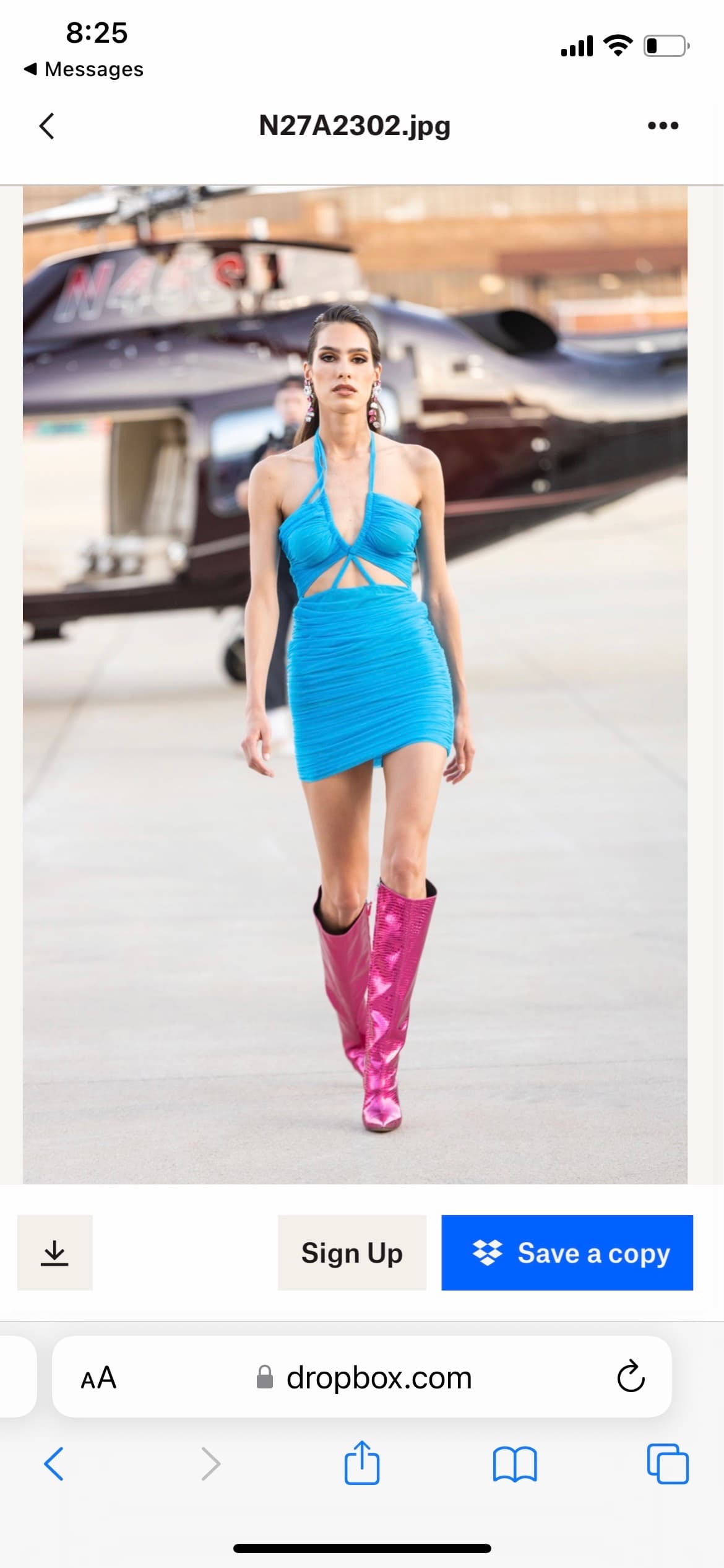 Dolce Gabbana Blue Ruched Mini Dress