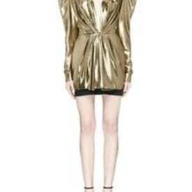 Saint Laurent 2017 Gold Metallic Mini Dress — image 1
