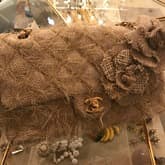 Chanel Taupe Beige Burlap/ Jute Camellia Flap Bag — image 1