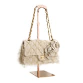 Chanel Taupe Beige Burlap/ Jute Camellia Flap Bag — image 2