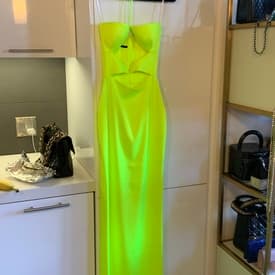 Alex Perry Neon Yellow Cut Out Gown — image 1