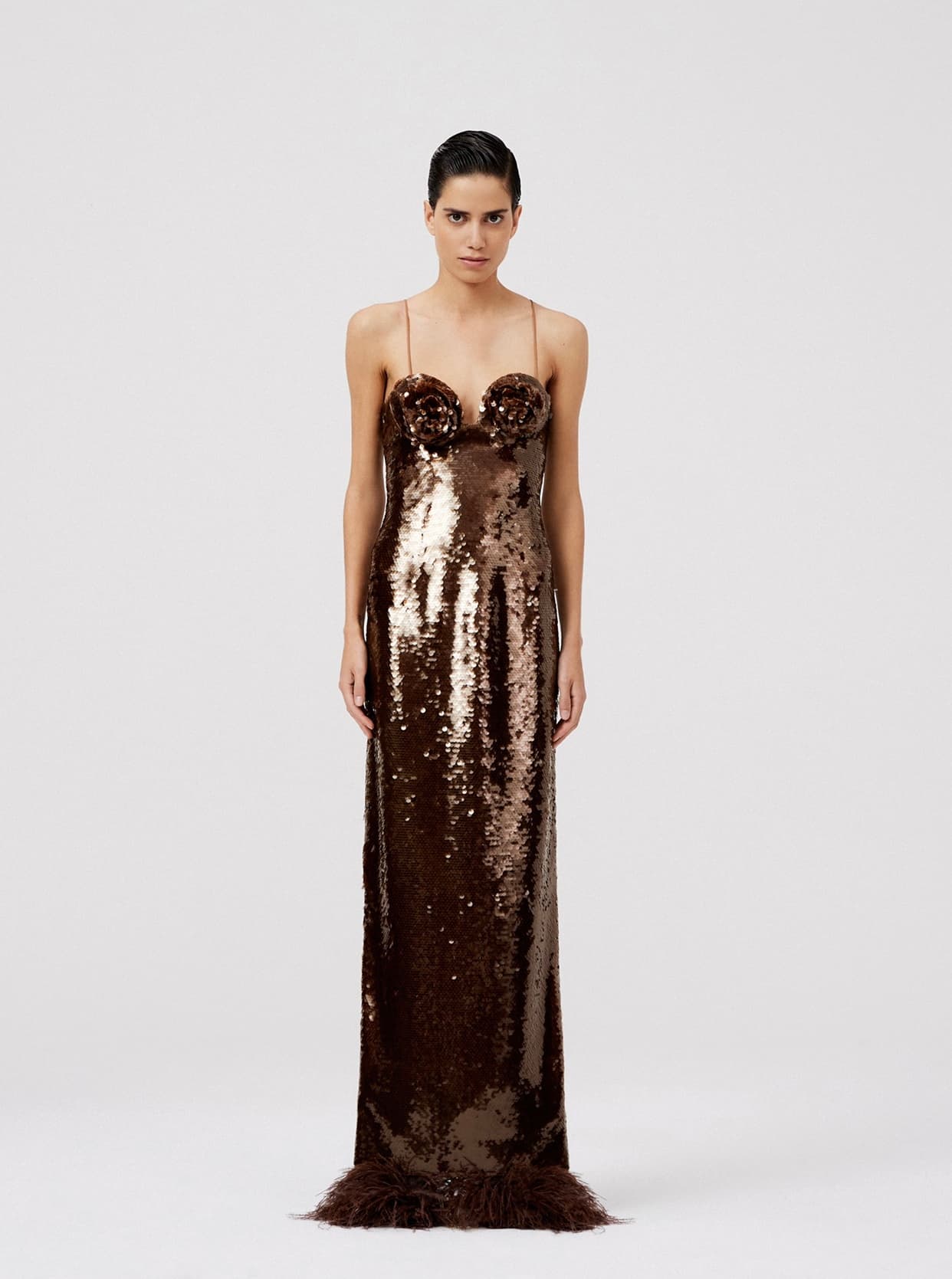 Magda Butrym Sequin Column Gown With Slit