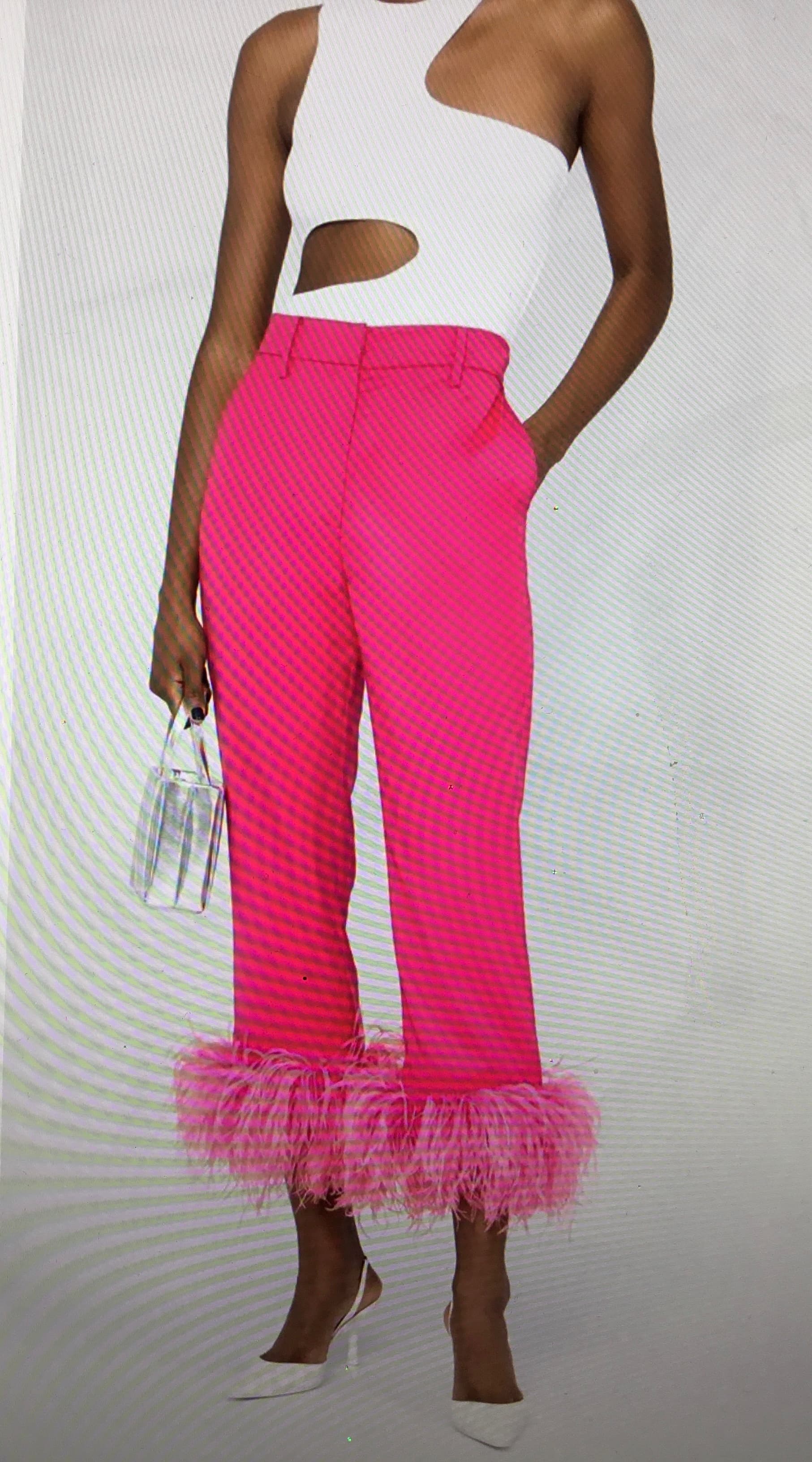 Magda Butrym Feather-trimmed Tailored Trousers