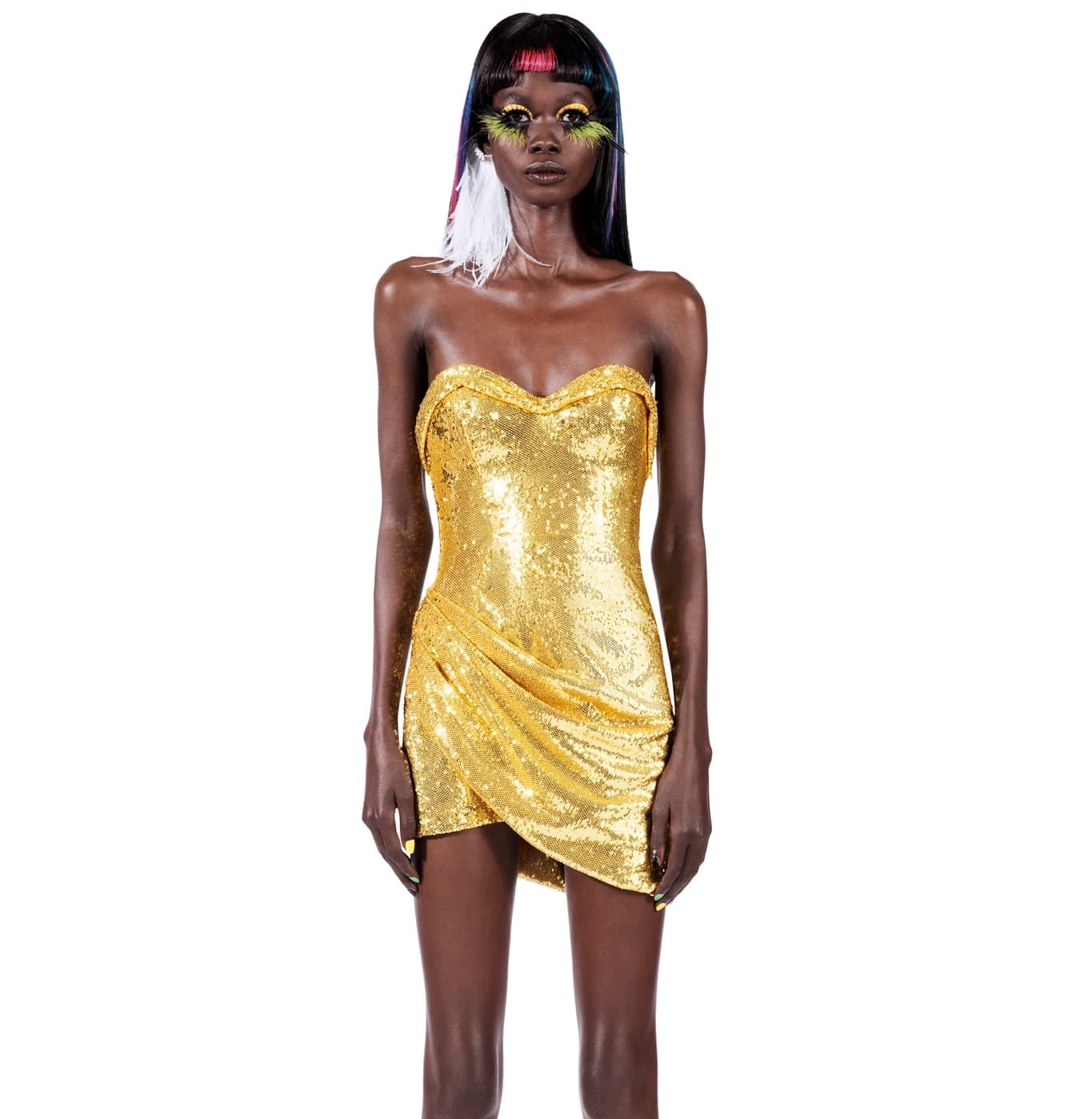 Area Gold Mini Sequin Dress
