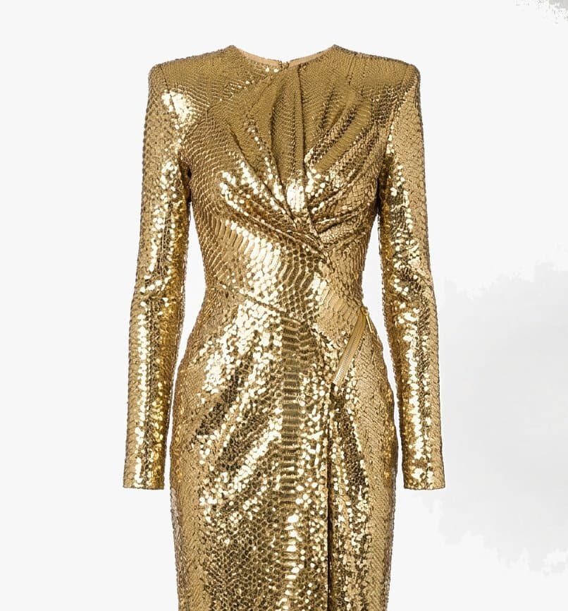 Tom Ford Fall 2012 gold python dress