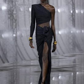 Saint Laurent Black One Shoulder Jersey Dress 6 — image 2