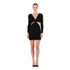 Laquan Smith Rib Long Sleeve Cutout Merino Wool Dress — image 2