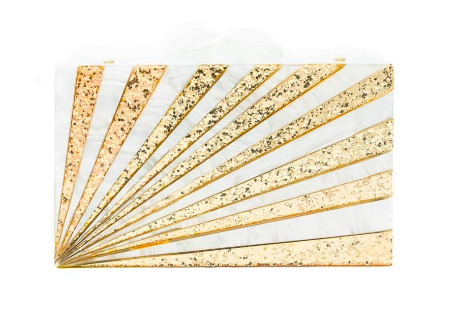 Elizabeth Sutton Collection Gold And Pearl Starburst Clutch