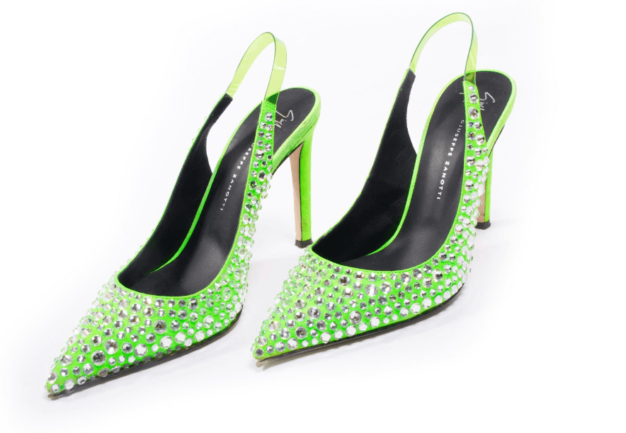 Giuseppe Zanotti Green Embellished Pumps