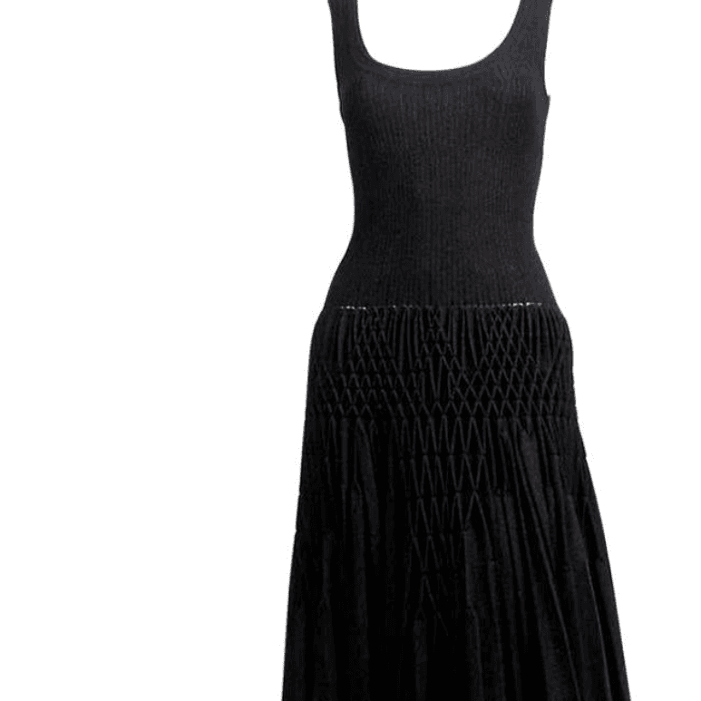 Alaia Black “plissé Abeille” Hand-pleated Dress