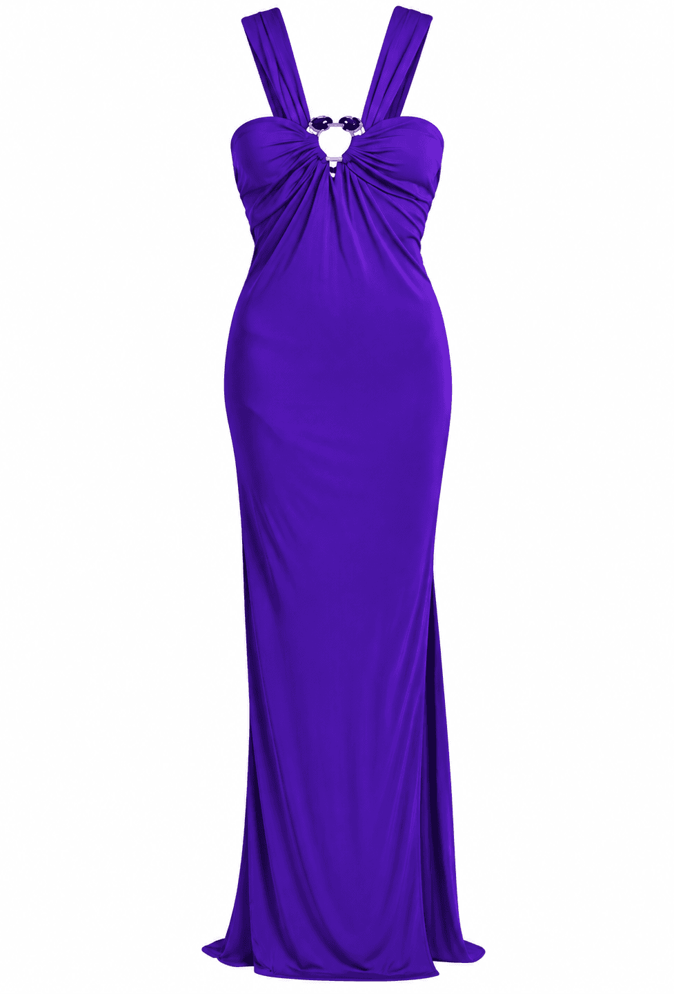 Roberto Cavalli Purple Cut Out Gown