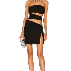 Magda Butrym Asymmetrical Cutout Mini Tube Dress Black — image 1