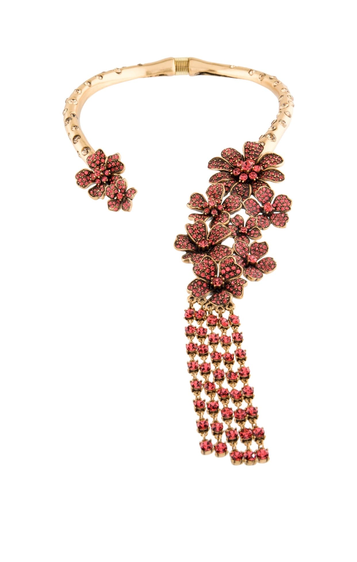 Oscar De La Renta Crystal Floral Collar Necklace