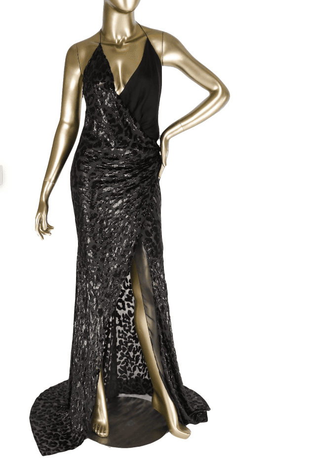 Alexandre Vauthier Black High Slit Plunge Gown