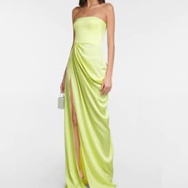 Alex Perry Strapless High Slit Green Gown — image 1
