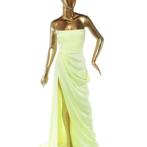 Alex Perry Strapless High Slit Green Gown