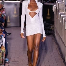 Laquan Plunging V Neck With Hood Crystal Dresss — image 1