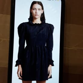 Batsheva Black High-neck Ruffled Mini Dress — image 1