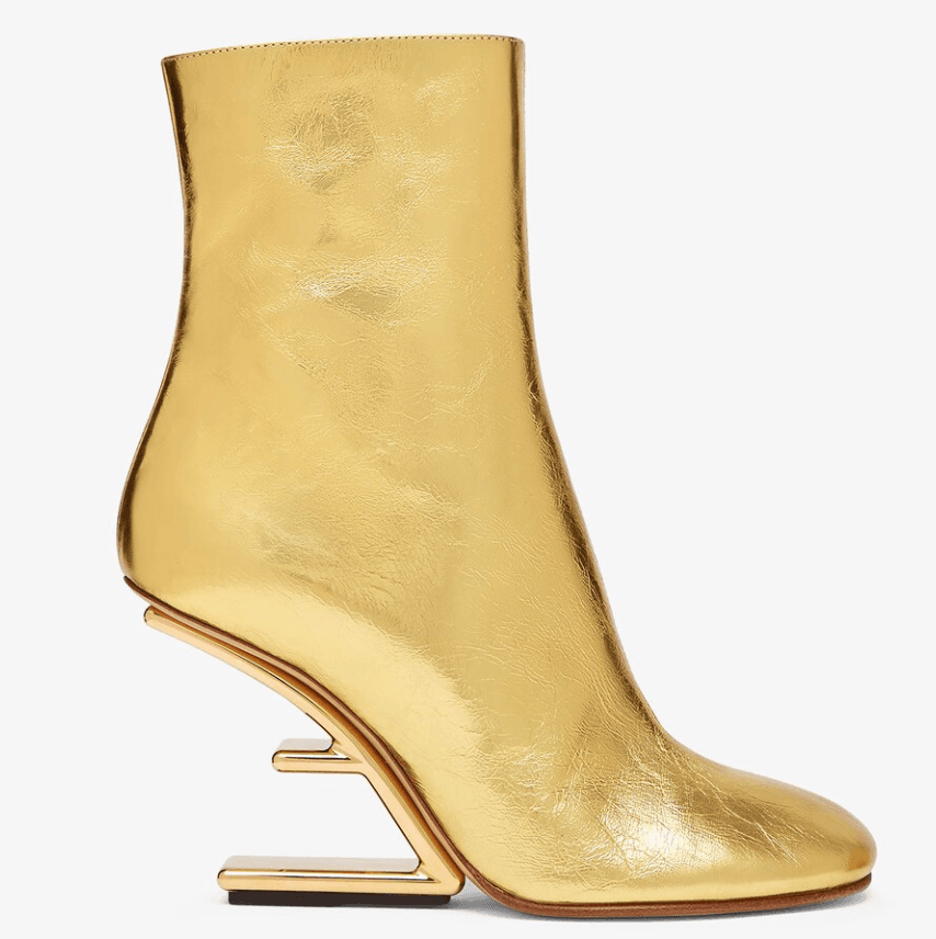 Fendi Gold Nappa Leather High-heel Boots