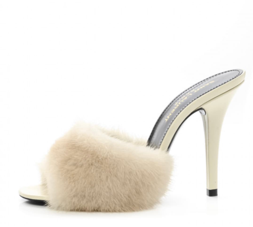 Saint Laurent Mink Mules
