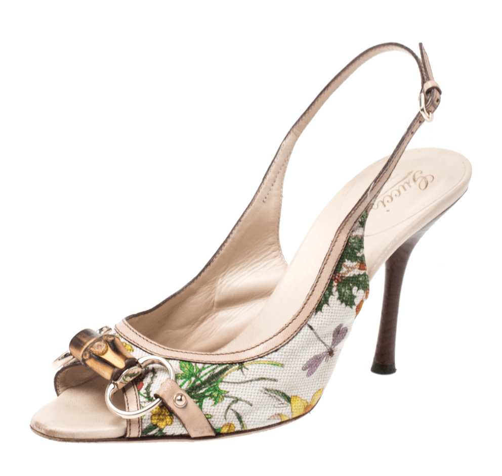 Gucci Multicolor Floral Bamboo Horsebit Sandals
