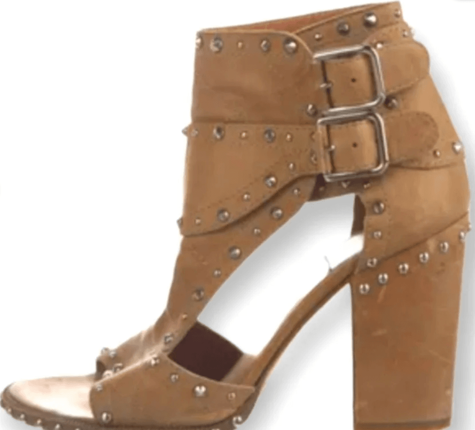 Laurence Dacade Studded Beige Block Heel