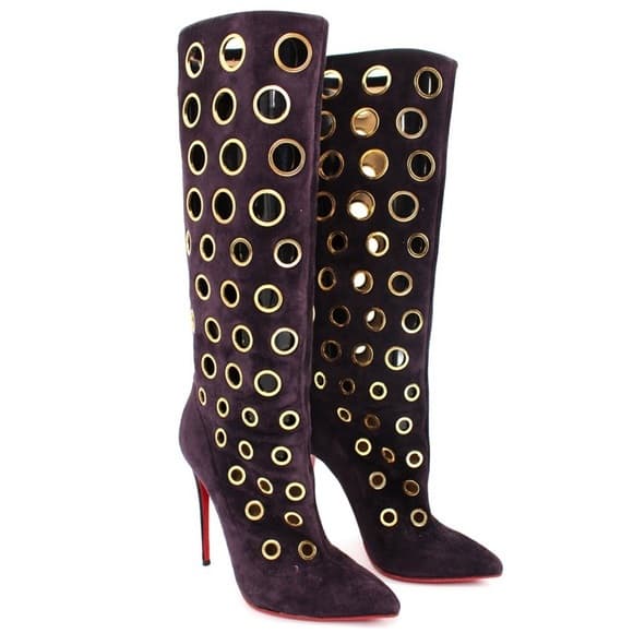 Christian Louboutin Purple Suede Boot
