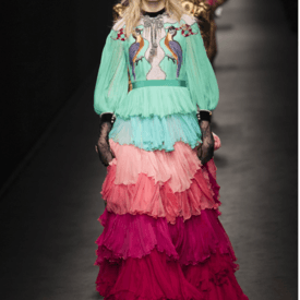 Gucci Parrot Embellished Ruffle Gown - Fall 2016 — image 2