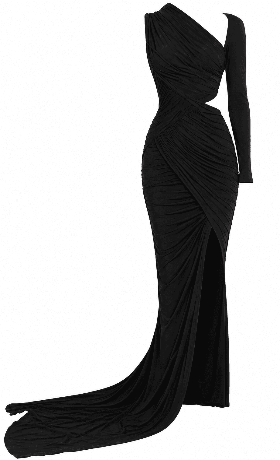Rick Owens Black Gown With One Long Sleeve
