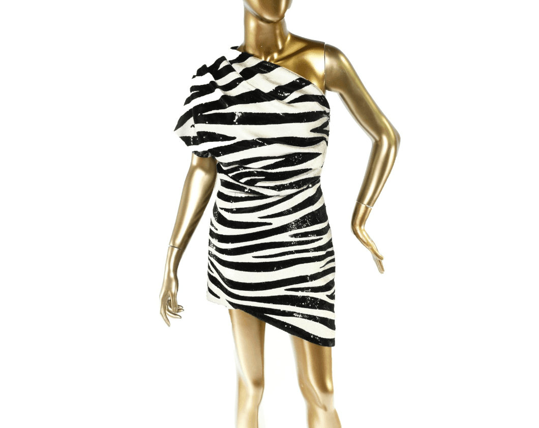 Saint Laurent One-shoulder Asymmetric Sequin Crepe Mini Dress