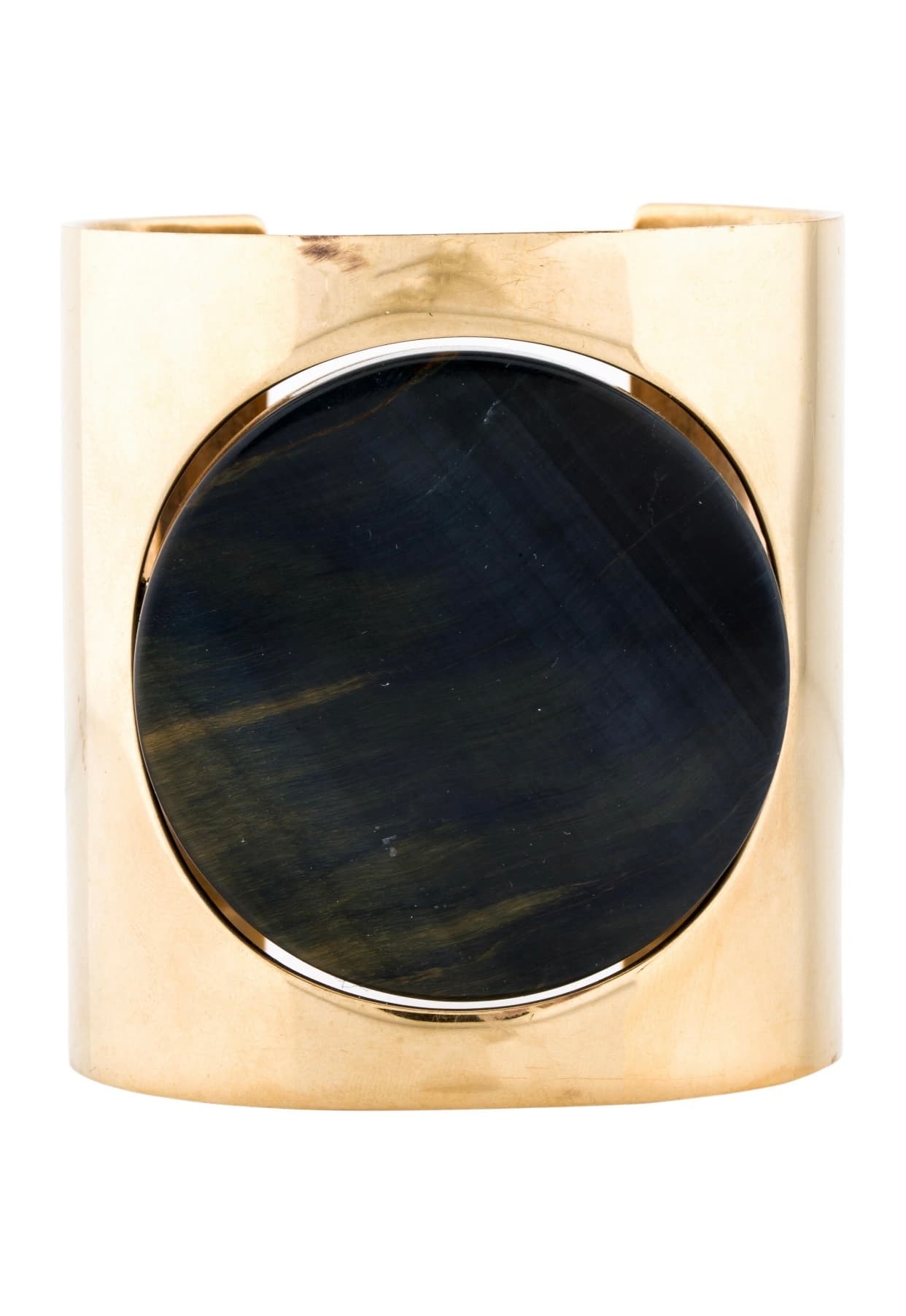 Celine Wide Stone Coin Cuff Bracelet