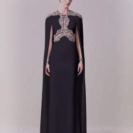 Alexander Mcqueen Cape Dress With Rhinestone Embellishment — image 1