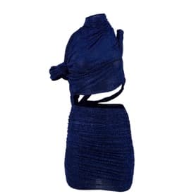 Laquan Smith Sculpted Mock Neck Dress Royal Blue — image 1