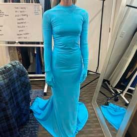 Balenciaga Blue Gown With Gloves — image 1