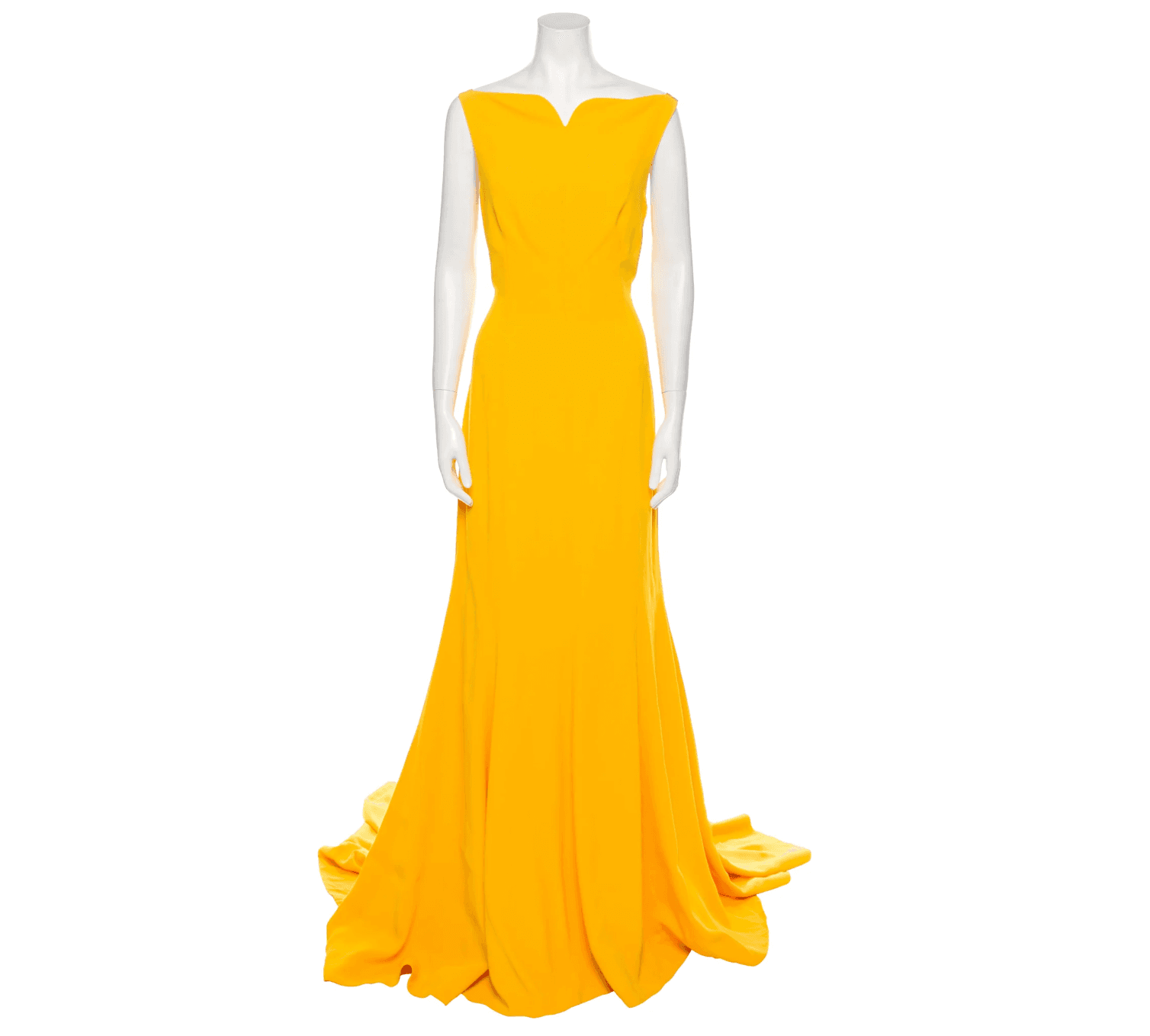 Oscar De La Renta Yellow Acetate Long Dress