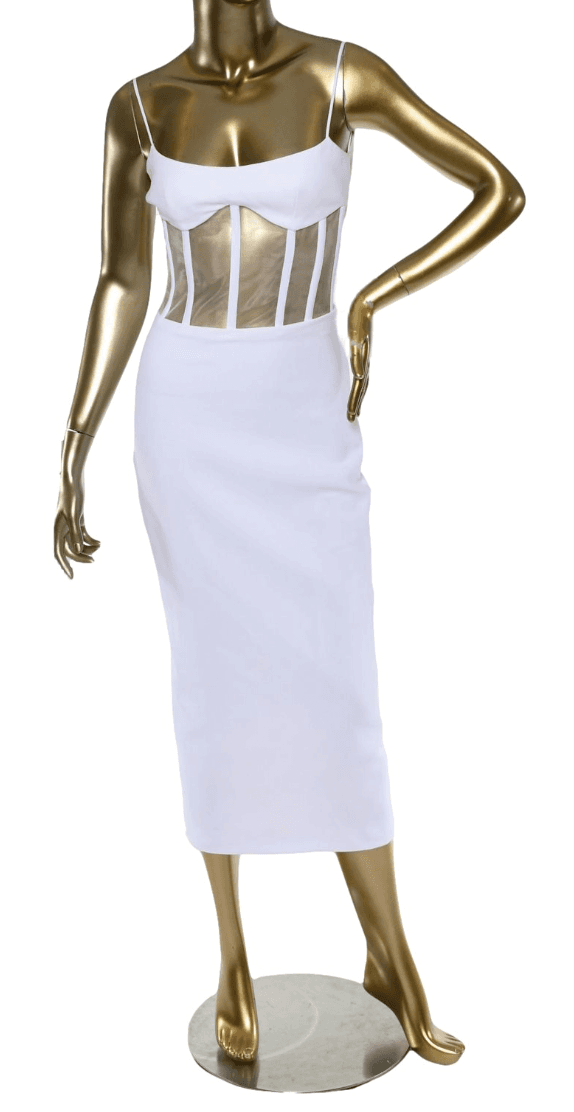 Rasario Square Neckline Long Dress