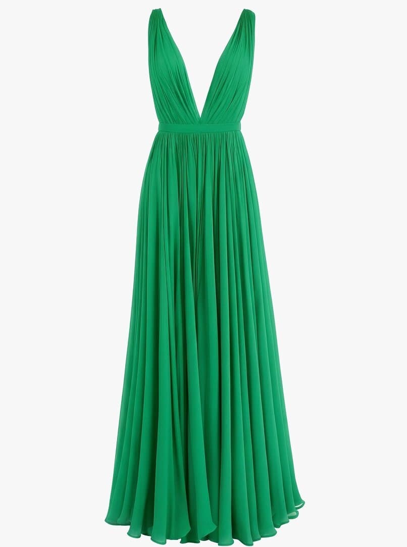 Dolce & Gabbana Green Chiffon Gown
