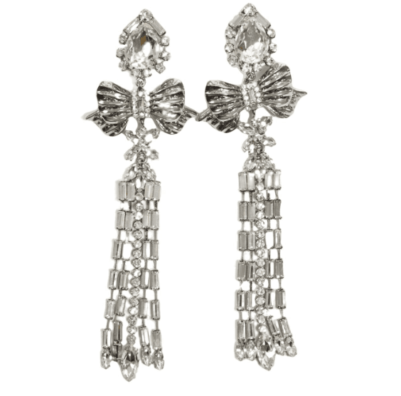 Alessandra Rich Crystal Drop Clip On Earrings